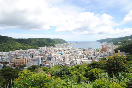 おがみ山からの名瀬市街 おがみ山からの名瀬市街