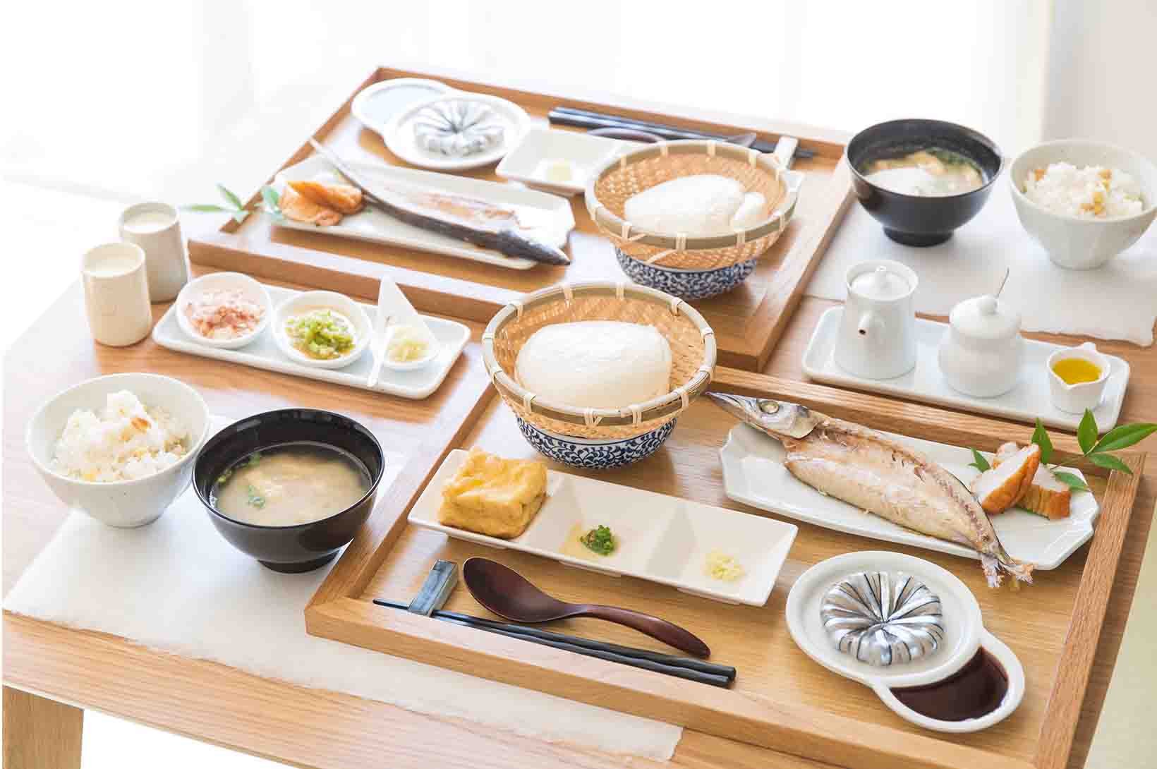 食・豆腐と干物の朝御膳